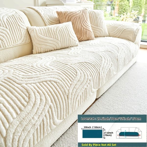 1pc Bohemian-Style Plush Sofa Cover - Slip-Resistant, Pet-Friendly Home Protection And Decoration, Machine Washable Polyester, Suitable for Loveseats to 4-Seater Sofas, Sectional Sofa Cover | Comfortable Home Accessory | Soft Texture Durability